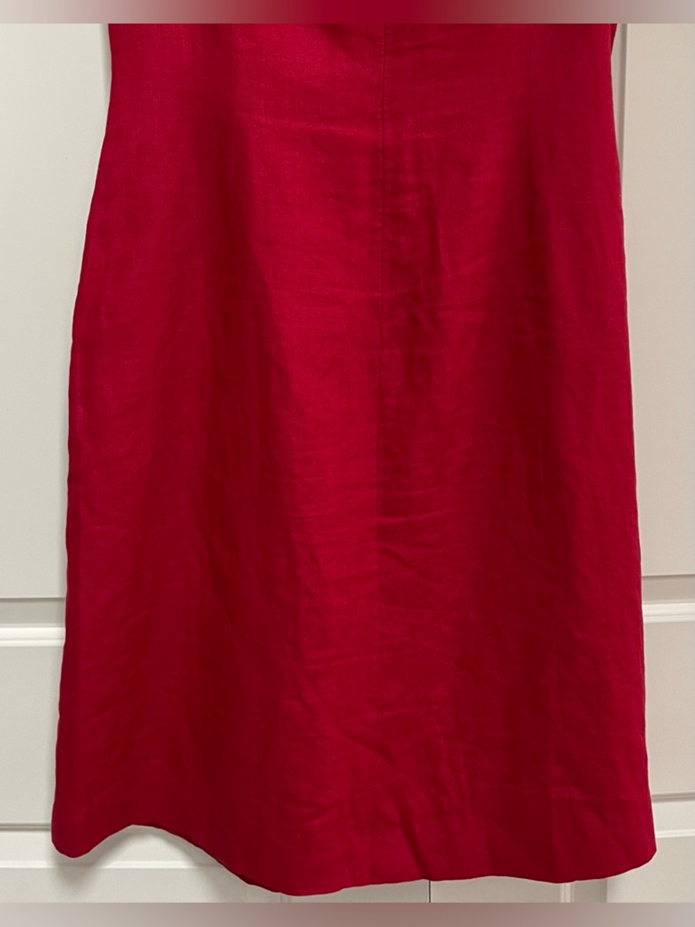 Talbots Vintage 12 True Red 100% Irish Linen Lined Sheath Classic Timeless Work - Picture 8 of 13